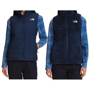 NWT North Face Women's Mossbud Insulated Reversible Vest BLUE